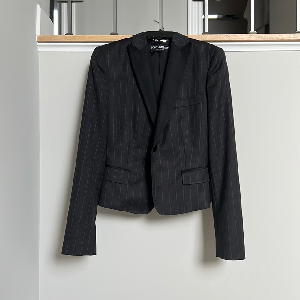Jacket suit dolce and gabbana women’s wool gray 40 blazer
